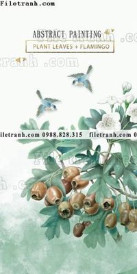 File gốc tranh hoa la phong cach bac au 609 (in lụa) chi tiết cao