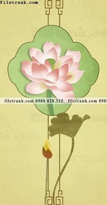 File in mica tranh hoa sen hien dai 3d 535 (bản gốc) siêu trong
