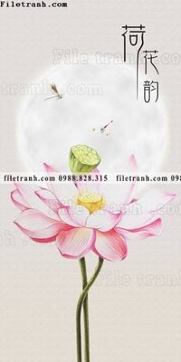 File PSD tranh hoa sen hien dai 3d 538 (gốc) cho in quảng cáo