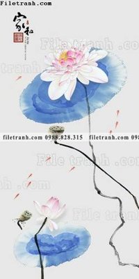 File gốc tranh hoa sen hien dai 3d 544 (cho in ấn) từ Filetranh.com