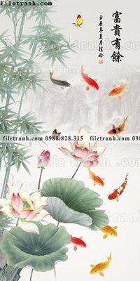 File ảnh tranh hoa sen hien dai 3d 547 (gốc) in PP, decal