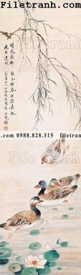 Hình ảnh file gốc in lụa tranh hoa va chim dep 110
