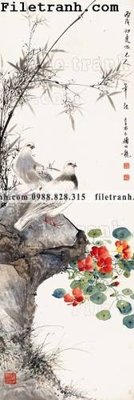 File ảnh tranh hoa va chim dep 114 (gốc) in biển hiệu