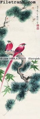 Tải file tranh hoa va chim dep 124 (ảnh gốc) in tranh kính