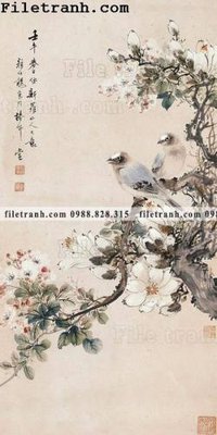 File gốc tranh hoa va chim dep 143 (thiết kế) cho in ấn
