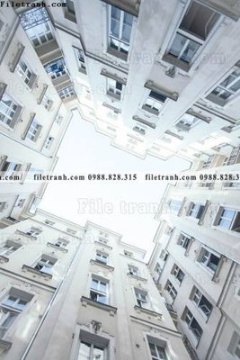 File tranh tranh kien truc kieu dung toa nha 536 (bản gốc) treo quán cafe