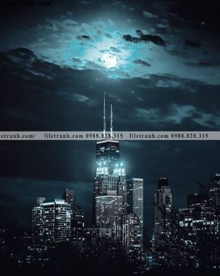 File in trần tranh kien truc kieu dung toa nha 596 (bản gốc) 5D