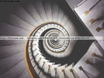 Hình ảnh file gốc in trần nhà tranh kien truc kieu ngang 851