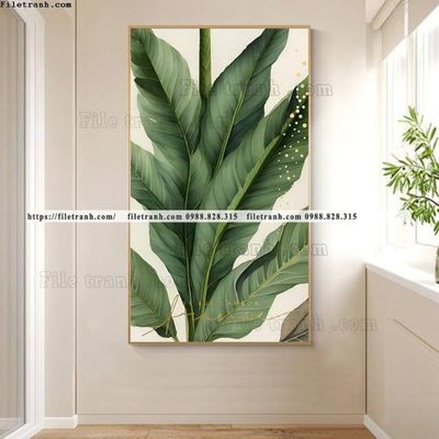 File tranh tranh la cay xanh cua so anh sang 506 (ảnh gốc) độc quyền