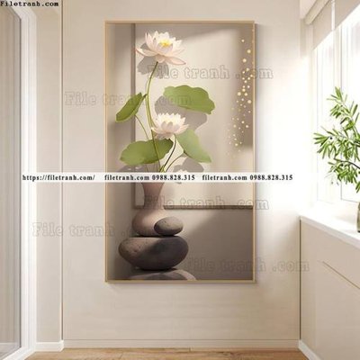 File tranh in trần tranh loi vao hoa sen 3d 500 (ảnh gốc siêu nét)