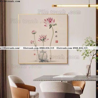 Mua file gốc tranh loi vao hoa sen 3d 516 (in ấn) tại Filetranh.com