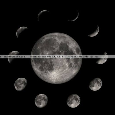 File tranh tranh mat trang vu tru 530 (bản gốc) treo phòng ăn