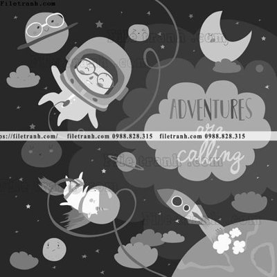 File tranh tranh minh hoa hoat hinh tre em 113 (gốc) in vải canvas