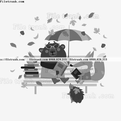 File gốc tranh minh hoa hoat hinh tre em 131 (in mica) trang trí