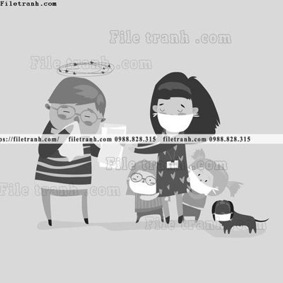 Download file gốc tranh minh hoa hoat hinh tre em 226 (in lụa) cao cấp