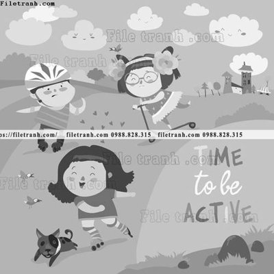 File tranh tranh minh hoa hoat hinh tre em 289 (file gốc) chuẩn màu in