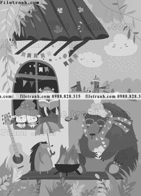 Hình ảnh file gốc in lụa tranh minh hoa hoat hinh tre em 331