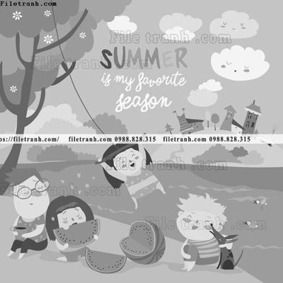 File gốc tranh minh hoa hoat hinh tre em 349 (in tráng gương) hiện đại