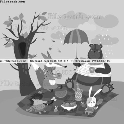 File gốc tranh minh hoa hoat hinh tre em 410 (in lụa) họa tiết 3D