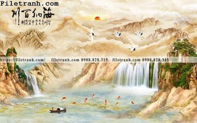 File in ấn tranh nen tuong phong cach Trung Hoa171 (bản gốc) sắc nét