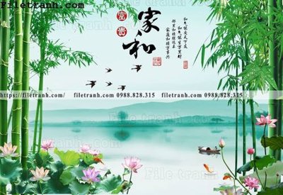 File in mica tranh nen tuong phong cach Trung Hoa248 (bản gốc) siêu trong
