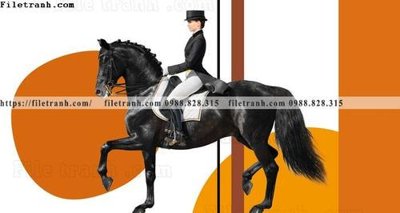 Hình ảnh file gốc tranh ngua hien dai 107 cho in UV