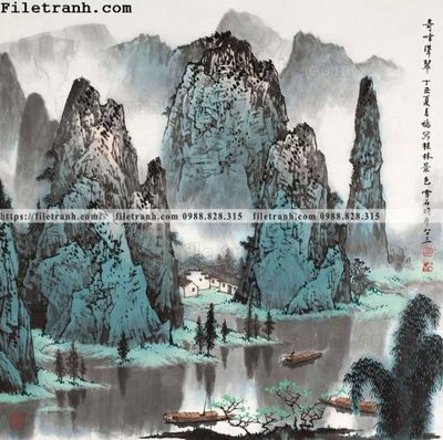 File tranh tranh phong canh da tuyet trang thuy mac 205 (bản gốc) in lụa dán tường