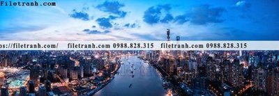 Download file gốc tranh phong canh dai toan canh thanh pho 135 (in lụa) tranh 3D