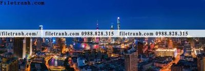 File PSD in ấn tranh phong canh thanh pho ngang dai 662 (chất lượng cao)