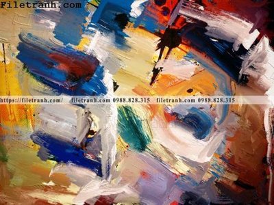 File in lụa tranh son dau mau truu tuong 153 (tân cổ điển) tranh son dau mau truu tuong 153