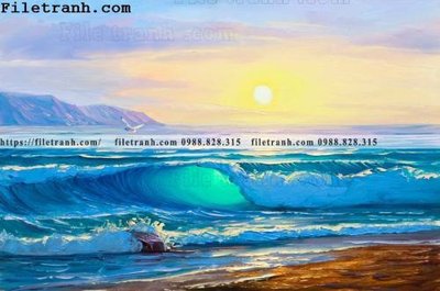 File in ấn tranh son dau phong canh bien 105 (bản gốc) chất lượng cao