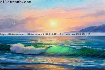 Ảnh gốc tranh son dau phong canh bien 106 (độ nét cao) in tráng gương