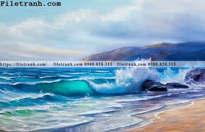 Hình ảnh file gốc tranh son dau phong canh bien 107 (chất lượng cao)