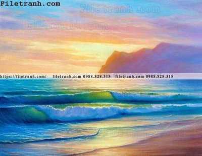 Tải file tranh son dau phong canh bien 115 (ảnh gốc) in gạch 3D