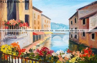 File gốc tranh son dau phong canh hien dai 118 (in lụa) tranh mã đáo