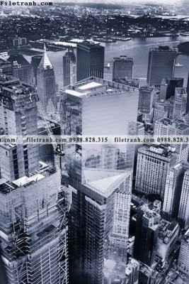 File in trần tranh thanh pho kieu dep 517 (bản gốc) hoa văn