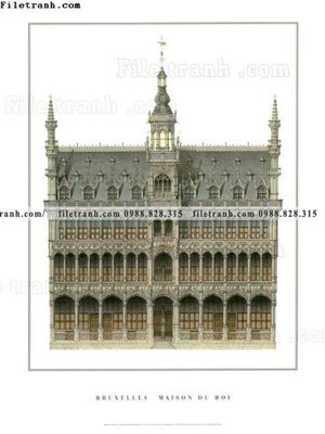 File tranh tranh toa lau dai my co dien 19 (bản gốc) treo phòng ăn