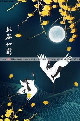 File in lụa tranh trung quoc mau do 609 (phong cảnh) tranh trung quoc mau do 609