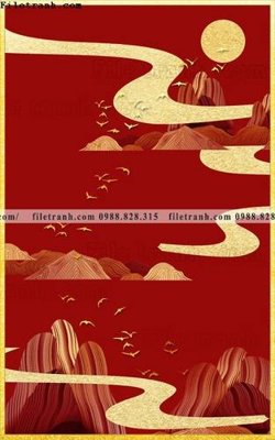 File ảnh tranh trung quoc mau do 635 (gốc) in PP, decal