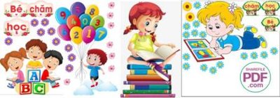 File tranh in tráng gương be cham hoc (siêu nét)