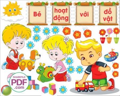 Download file gốc be hoat dong voi do vat 2 (in lụa) nghệ thuật