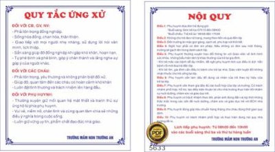 Tải xuống file tranh gốc noi quy va quy tac ung xu truong mam non truong an (PSD/TIFF)