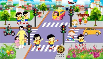 File tranh gốc tranh an toan giao thong trang tri truong hoc chủ đề hiện đại