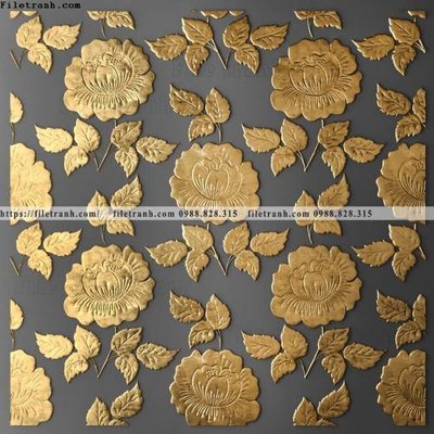 File in mica tranh truu tuong giap vang 166 (bản gốc) làm vách ngăn