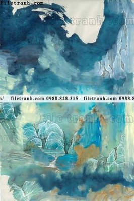 File gốc tranh truu tuong mau nuoc in canvas dep 693 (trang trí) phòng trẻ em