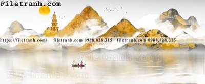 File in mica tranh truu tuong nui vang 100 (bản gốc) siêu trong