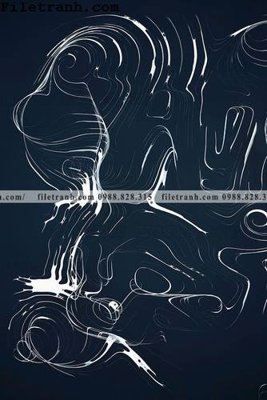 Download file gốc tranh truu tuong xanh 109 (in lụa) hoa lá