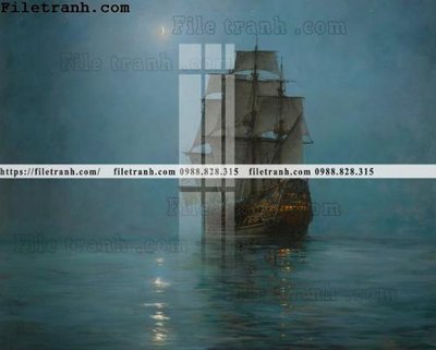 File ảnh tranh ve son dau thuan buom xuoi gio 2143 (gốc) dùng in Pano