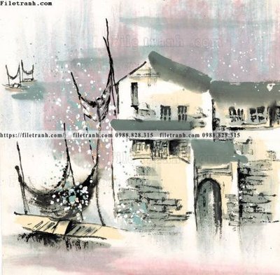 File PSD tranh ve thi tran giang nam 730 (bản gốc) cho nhà in