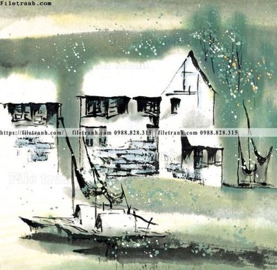 File ảnh tranh ve thi tran giang nam 733 (gốc) in quảng cáo ngoài trời